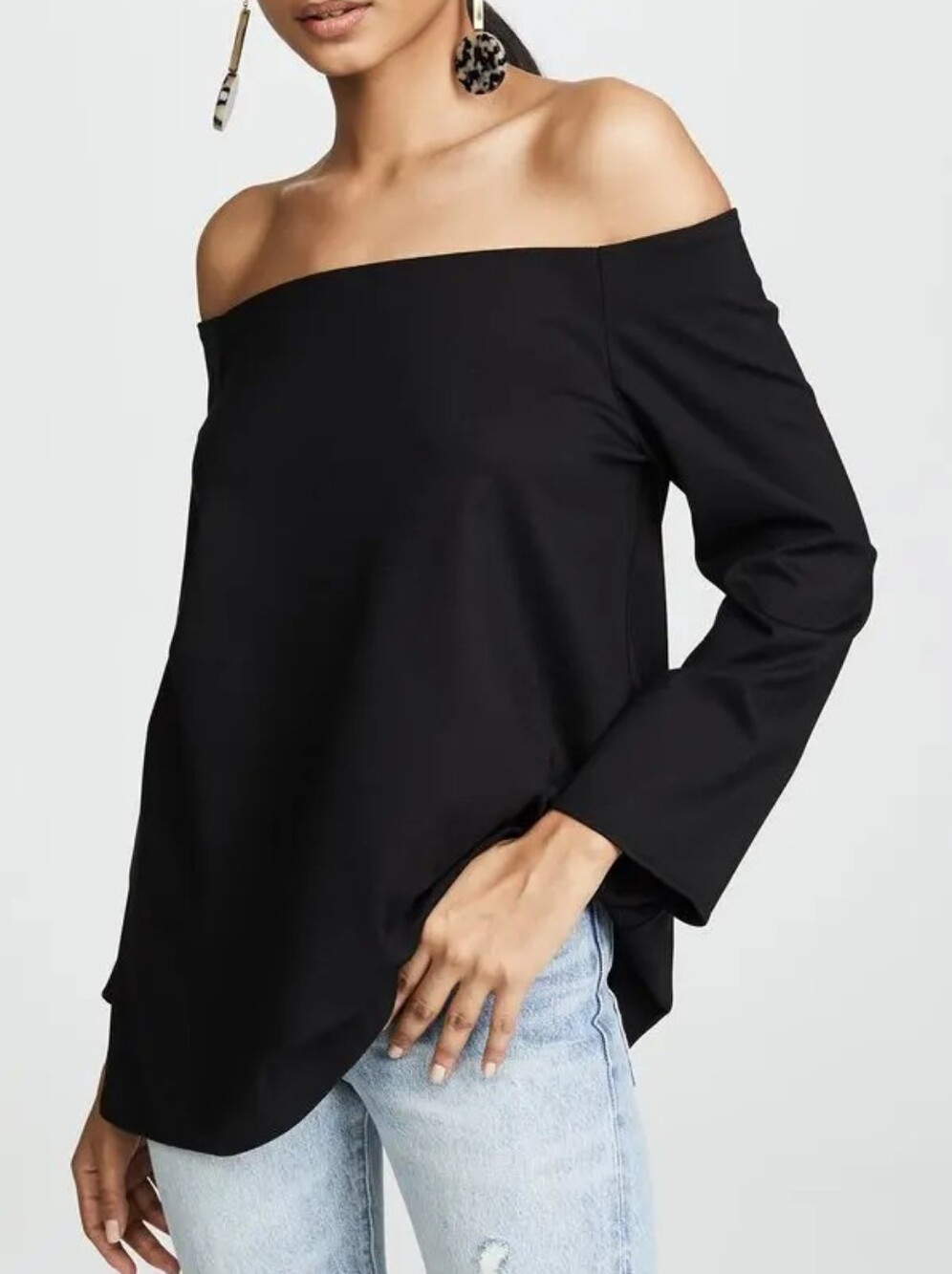 NWT Hatch The Date Night Off The Shoulder Top 3/4 Sleeve Swingy S/M 1